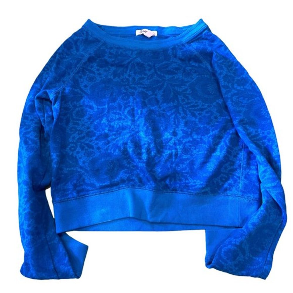 Aeropostale Womens Floral Print Knit Sweater, Blue, Small, Like New‎ Condition